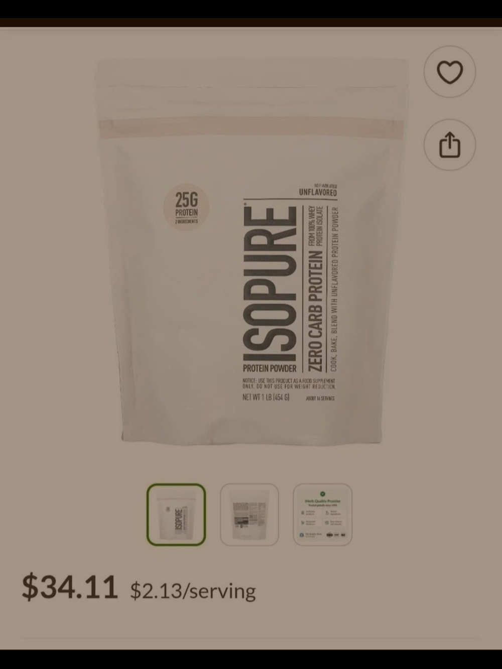 Unflavored Protein Powder - White